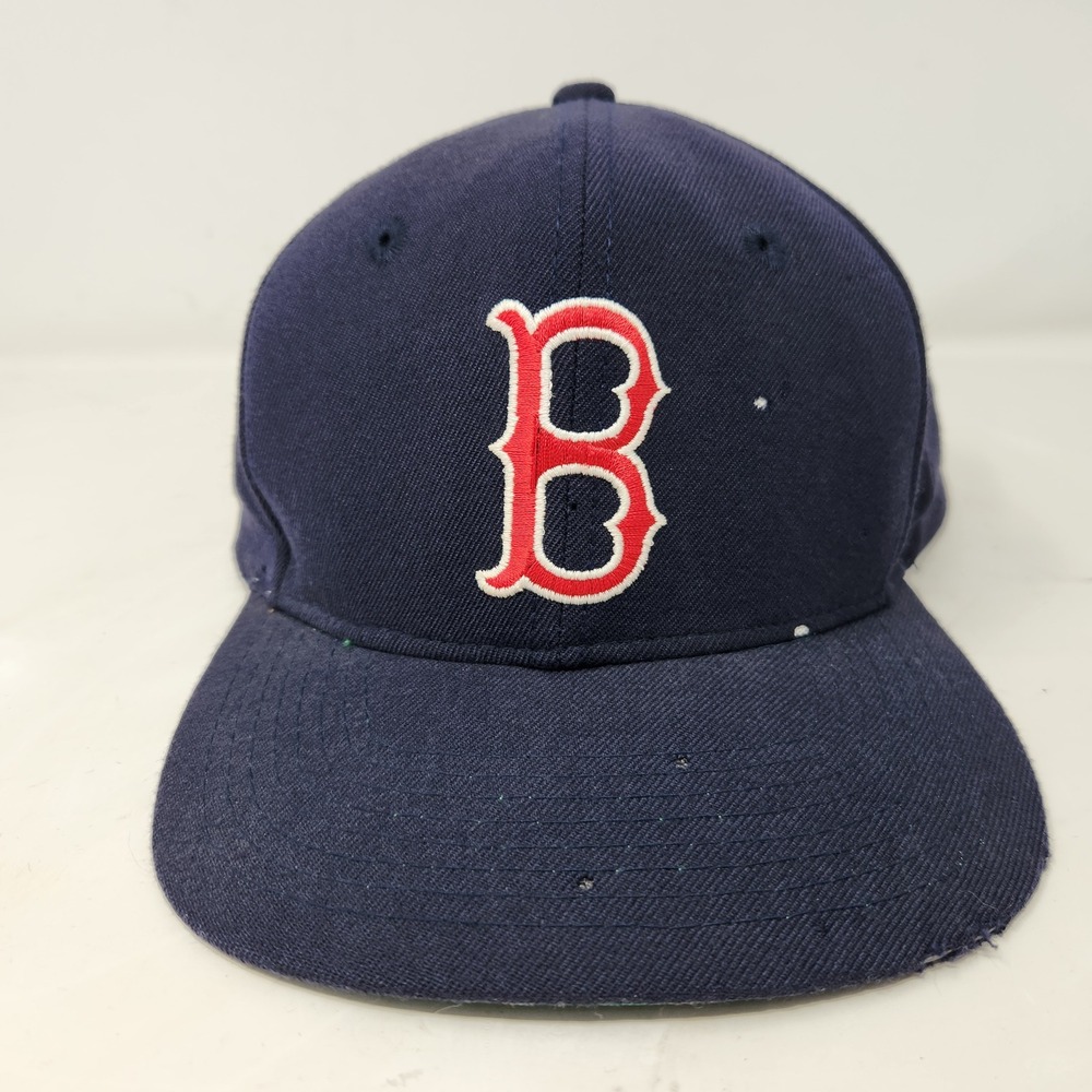 Vintage Boston Red Sox Twins MLB Snapback Hat Navy Blue 100% Wool Made in Taiwan